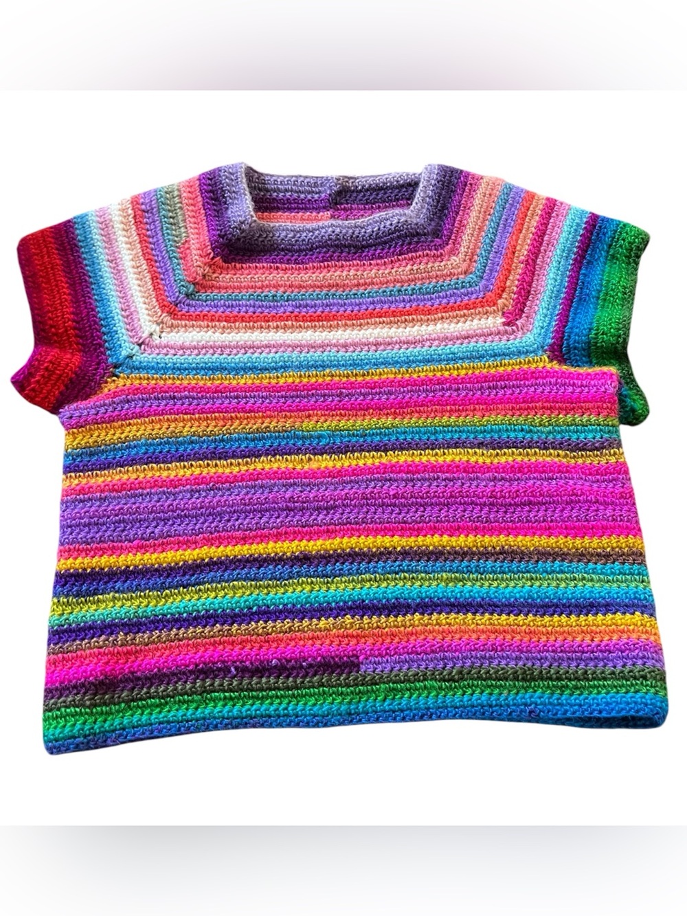 #3038 NWOT Handmade Multicolor Crochet Top